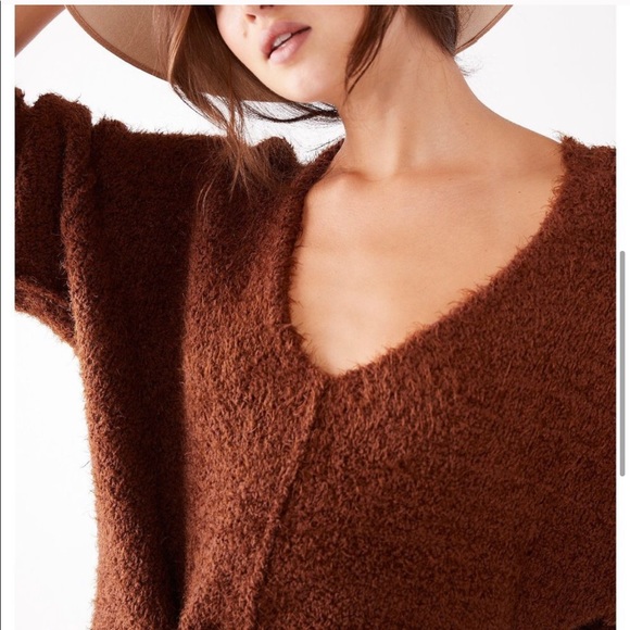 Free people icing vneck pullover mocha java - Picture 5 of 8